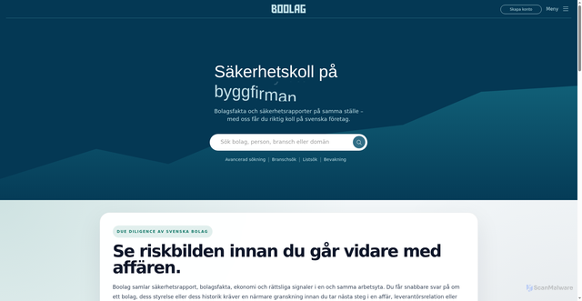 Security scan screenshot of https://boolag.se