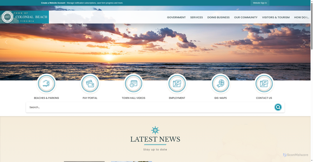 Security scan screenshot of https://colonialbeachva.gov/