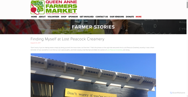 Security scan screenshot of https://qafm.org/farmer-stories/2017/8/1/finding-ourselves-at-lost-peacock-creamery
