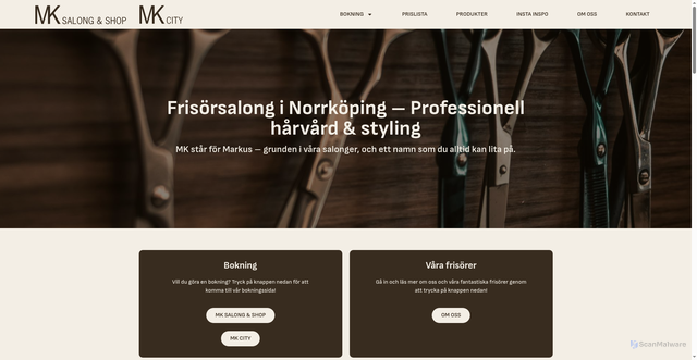 Security scan screenshot of https://norrkopinghair.se