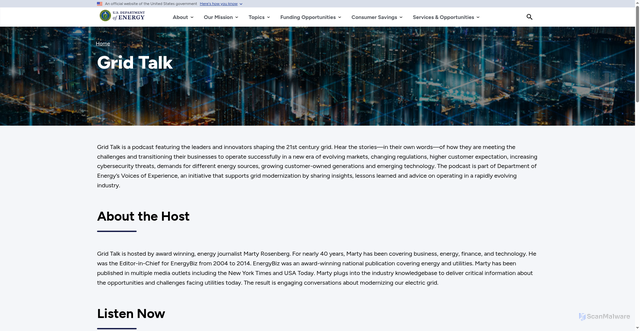 Security scan screenshot of https://www.energy.gov/grid-talk/grid-talk?nrg_redirect=474009