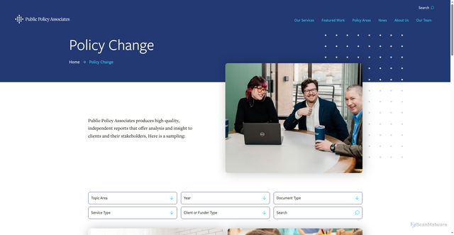 Security scan screenshot of https://publicpolicy.com/featured-work/tag/policy-change/