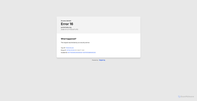 Security scan screenshot of https://portal.ksba.org/public/Agency.aspx?PublicAgencyID=89