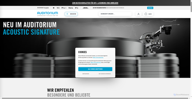 Security scan screenshot of https://auditorium.de