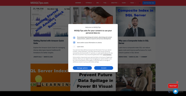Security scan screenshot of https://www.mssqltips.com