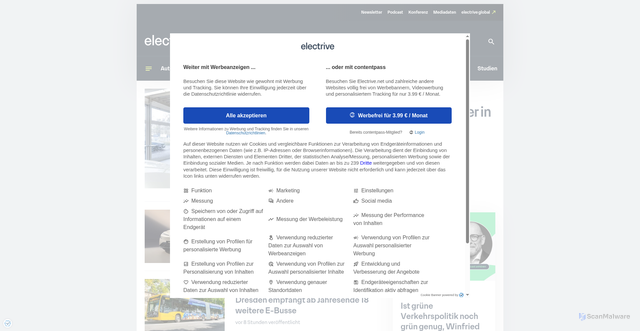 Security scan screenshot of https://www.electrive.net