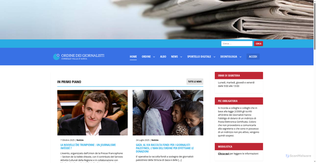 Security scan screenshot of https://www.odg.vda.it/