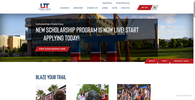 Security scan screenshot of https://utahtech.edu