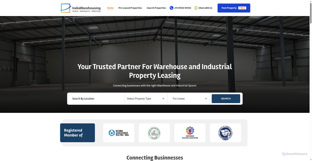 Security scan screenshot of https://www.indiawarehousing.in/