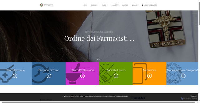 Security scan screenshot of https://www.ordinefarmacistioristano.it/