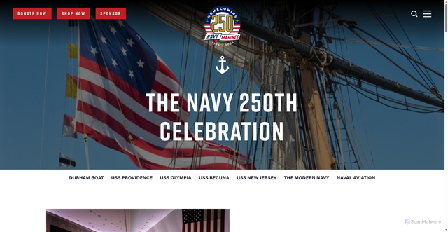 Security scan screenshot of https://www.homecoming250.org/the-navy-250th-celebration/