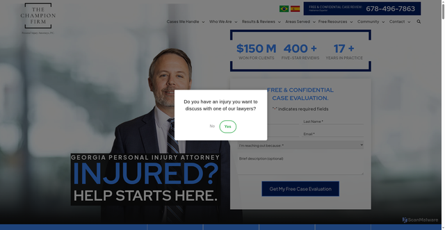Security scan screenshot of https://www.thechampionfirm.com/