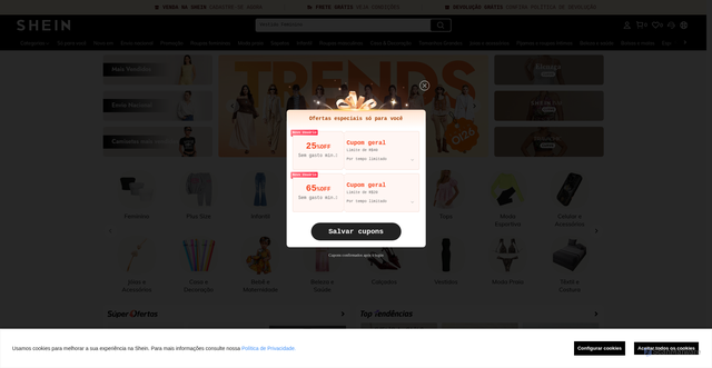 Security scan screenshot of https://br.shein.com