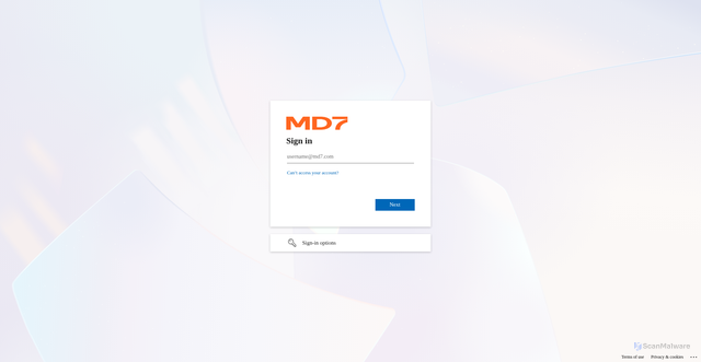 Security scan screenshot of https://md7.sharepoint.com