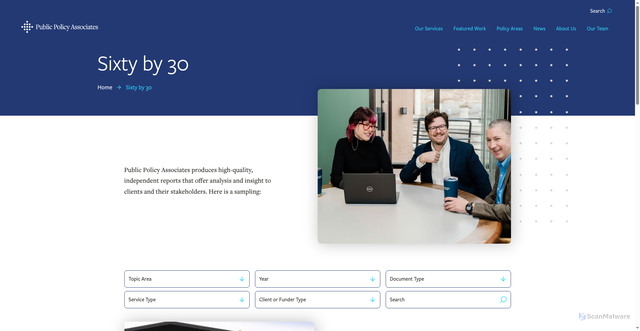Security scan screenshot of https://publicpolicy.com/featured-work/tag/sixty-by-30/