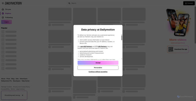 Security scan screenshot of https://www-dc3.dailymotion.com