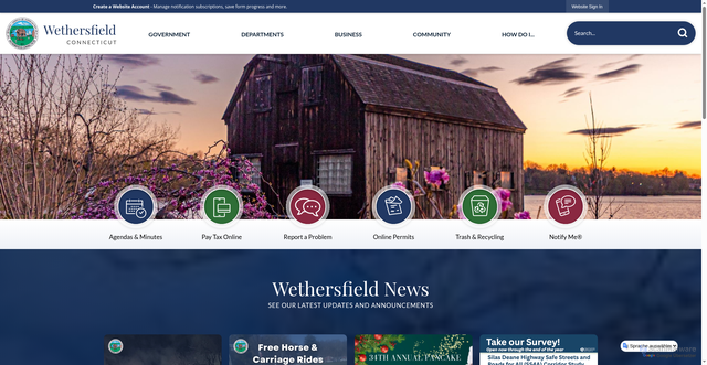 Security scan screenshot of https://wethersfieldct.gov/