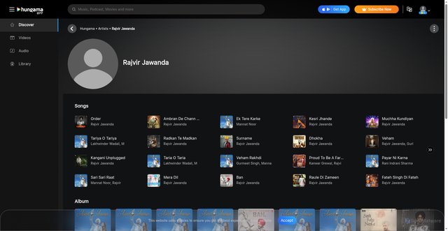 Security scan screenshot of https://www.hungama.com/artist/rajvir-jawanda/153038046/