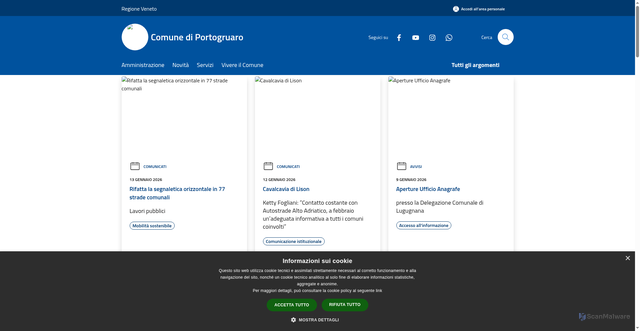 Security scan screenshot of https://www.comune.portogruaro.ve.it/it