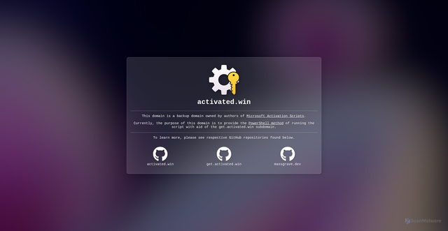 Security scan screenshot of https://activated.win