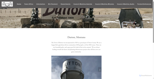 Security scan screenshot of https://townofdutton.com/