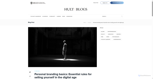 Security scan screenshot of https://www.hult.edu/blog/personal-branding-basics/