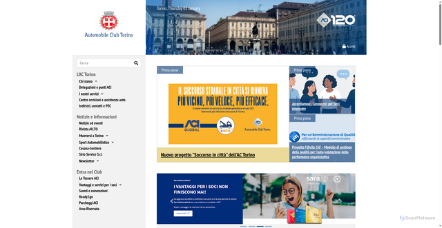 Security scan screenshot of https://torino.aci.it/