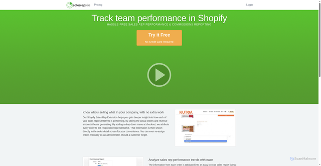 Security scan screenshot of https://salesreps.io