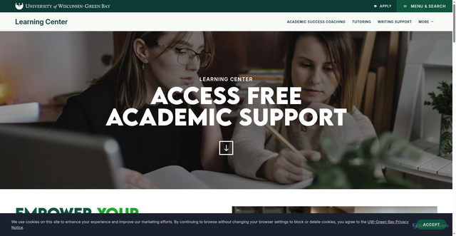 Security scan screenshot of https://www.uwgb.edu/learning-center/