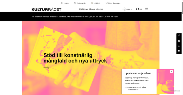Security scan screenshot of https://www.kulturradet.se/