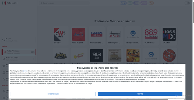 Security scan screenshot of https://www.radio-en-vivo.mx