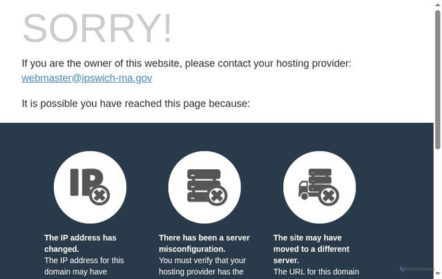 Security scan screenshot of http://ipswich-ma.gov/
