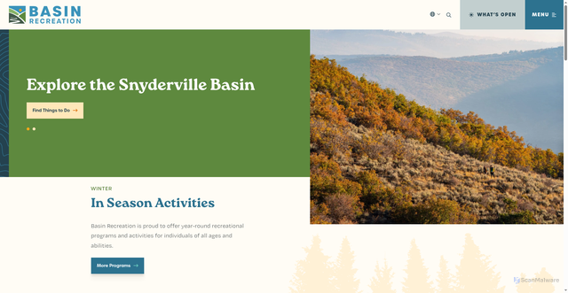 Security scan screenshot of https://basinrecreationutah.gov/