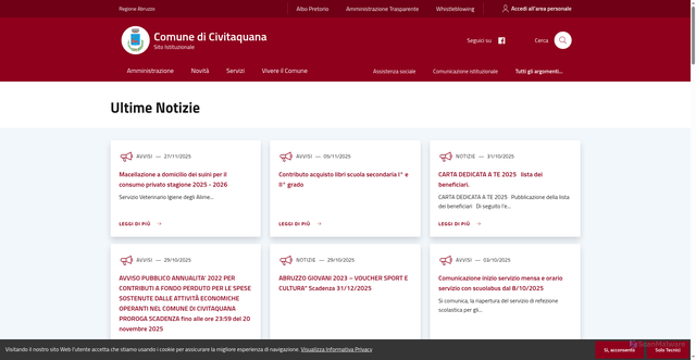 Security scan screenshot of https://www.comune.civitaquana.pe.it/