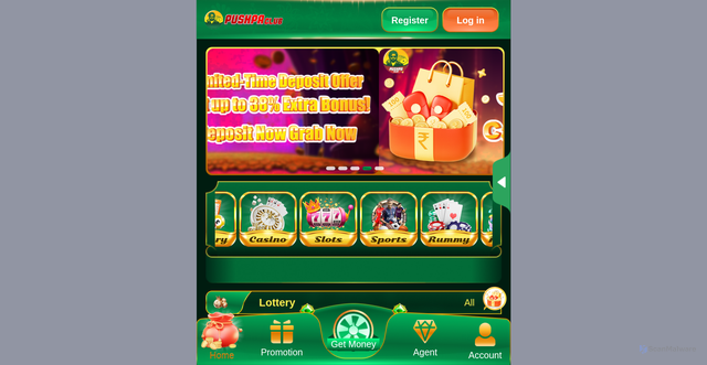 Security scan screenshot of http://pushpaclubl97n.cc/