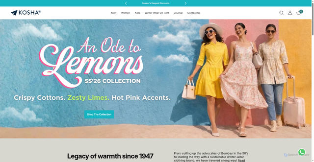 Security scan screenshot of https://kosha.co