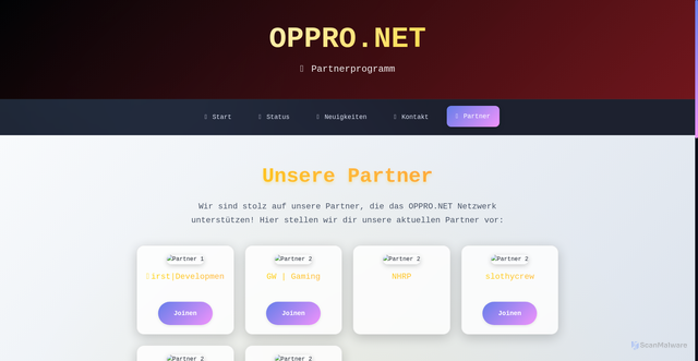 Security scan screenshot of https://oppro-net.pages.dev/partner