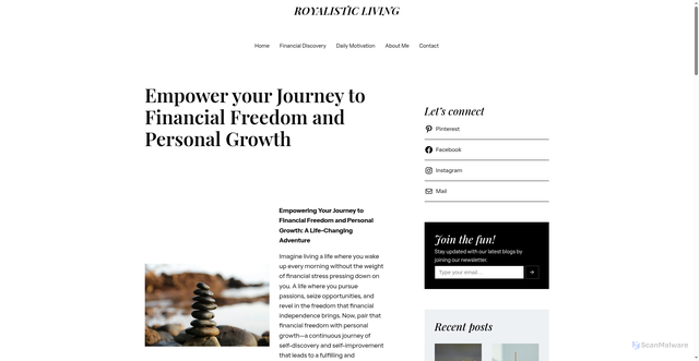 Security scan screenshot of http://royalisticliving.com/