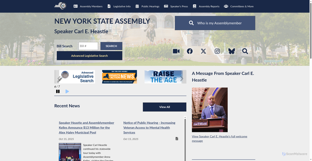 Security scan screenshot of https://nyassembly.gov/