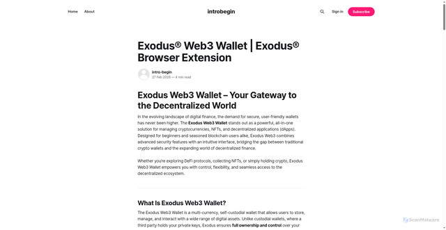 Security scan screenshot of https://intro-begins.ghost.io/en-exodusweb/