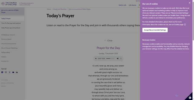 Security scan screenshot of https://www.churchofengland.org/prayer-and-worship/join-us-service-daily-prayer/todays-prayer