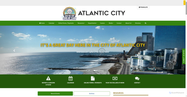 Security scan screenshot of https://www.acnj.gov/