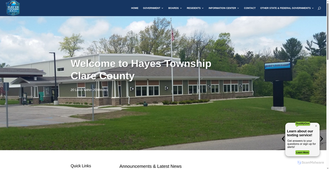 Security scan screenshot of https://hayestwpclaremi.gov/
