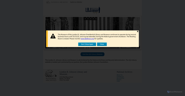 Security scan screenshot of https://lbjlibrary.archives.gov/