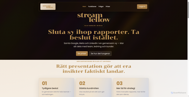 Security scan screenshot of https://streamfellow.se