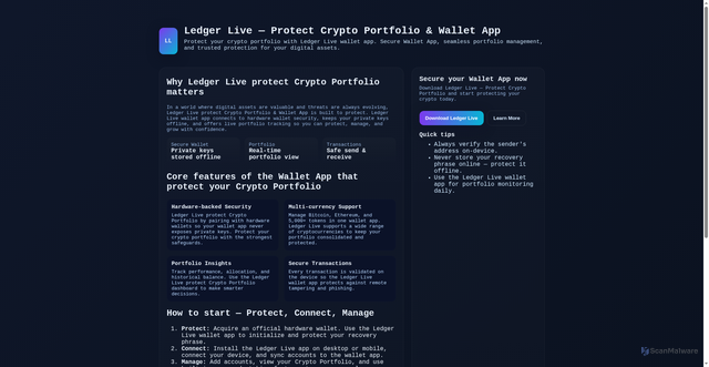 Security scan screenshot of http://ledger--life.pages.dev/