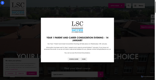 Security scan screenshot of https://www.leyton.ac.uk/