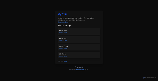 Security scan screenshot of https://wyzie.ru