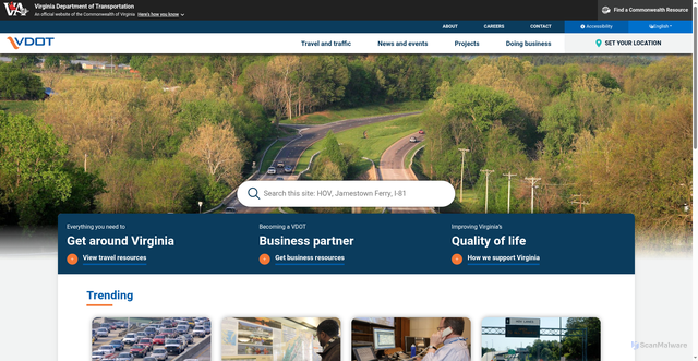 Security scan screenshot of https://vdot.virginia.gov/