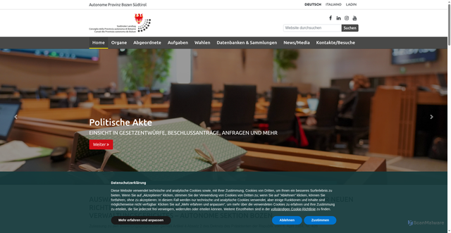 Security scan screenshot of https://www.consiglio-bz.org/